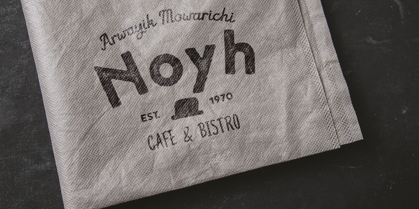 Ejemplo de fuente Noyh A Cafe Press 1